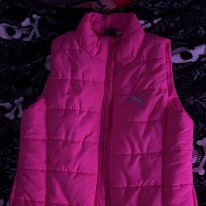 Puma Kids Bright Pink Quilted Vest